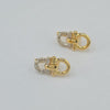 18k 2Toned Belt Buckle Earrings 4.8g