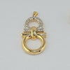 18k 2Toned Belt Buckle Pendant 5.5g
