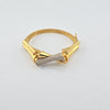18k Bamboo w/ Crystal Bangle 22.2g