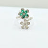 Diamond 18k E 0.75ct D 0.90ct Flower Ring