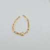 18k 3Toned Star Chain Bracelet 4.6g