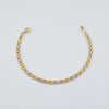 18k 3Toned Chain 4mm Bracelet 4g