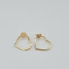 18k Meduim Heart Stud Earrings 3.3g