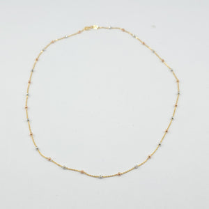 18k 3Toned Balls Necklace 2g