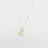 18k Heart and Beads Thin Necklace 0.5 g