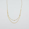 18k Paperclip  and Beads Necklace 1.3 g
