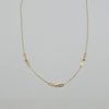 18k Paperclip and Beads Necklace 0.8 g