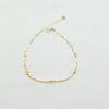 18k Beads in Paperclip and Rope  Thin Bracelet 0.5g