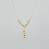 18k Beads and Raindrop Thin Necklace 0.9