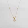 18k Gold Clover Charm Thin Necklace 1g