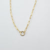 14K Paperclip Charm Necklace 5.4g