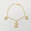 18k Rolo Bear & Heart Bracelet 3.6g