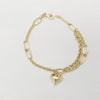 18k Link Heart Bracelet 4.3g