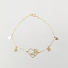 18k Clover Heart Bracelet 1.3g