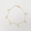 18k Mini Hanging Heart Bracelet 2.5g