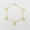 18k Bubble Heart Bracelet 3.6g