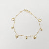 18k Hanging Bead and Heart Bracelet 2.5