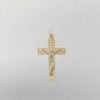 18k Diamond-Cut Patterned Crucifix Pendant 2.1g