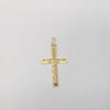 18k Greek Key Border Crucifix Pendant 2g