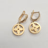 18k Floral Motif Drop Earrings 5.5g