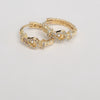 18k Crystal Textured Hoop Earrings 3.5g