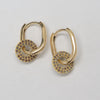 18k Crystal Circle Earrings 6.6g