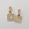 18k Crystal Square Earrings 5g