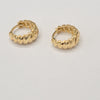 18k Ribbed Hoop Earrings 3.5g