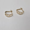 18k Golden Weave Hoops Earrings 2.4g