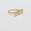 18K Ribbon Bow Gold S7.75 Ring 2.8g