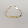 18k Paperclip Heart Plate Bracelet 1.6g