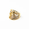 La foglia di cristallo - two-tone 18K Gold and Crystal ring