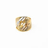 La foglia di cristallo - two-tone 18K Gold and Crystal ring