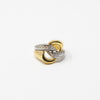 Two-tone crystal - 18K white and yellow gold ring