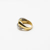 Two-tone crystal - 18K white and yellow gold ring