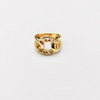18k Textured Interlocking Link S8 Ring 3.2g