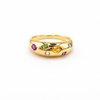 14k Multi Gem Dome Ring 4g