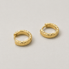 18k Textured Gold Hoop Earrings 1.3g