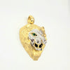 18K YELLOW AND WHITE GOLD LION PENDANT