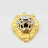 18K YELLOW AND WHITE GOLD LION PENDANT