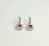 DOUBLE HALO SQUARE RUBY EARRINGS