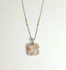 TWO TONE ROSE AND WHITE GOLD NECKLACE