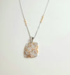 TWO TONE ROSE AND WHITE GOLD NECKLACE
