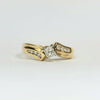 CURVED YELLOW GOLD ENAGAGEMENT RING