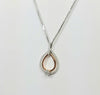 TWO TONE MOVING DIAMOND TEAR DROP NECKLACE