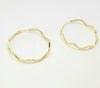 18K YELLOW GOLD WAVED HOOPS