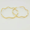 18K YELLOW GOLD WAVED HOOPS