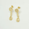 18K ROUND AND OVAL MIXED EARRINGS