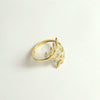 10K WHITE AND YELLOW GOLD ENCHANTED LEAF RING Rings Azadi Jewellery